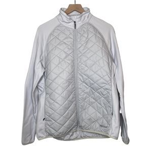 Marmot Quilted Jacket Zip Up Light Gray Pockets Women’s Sz XL